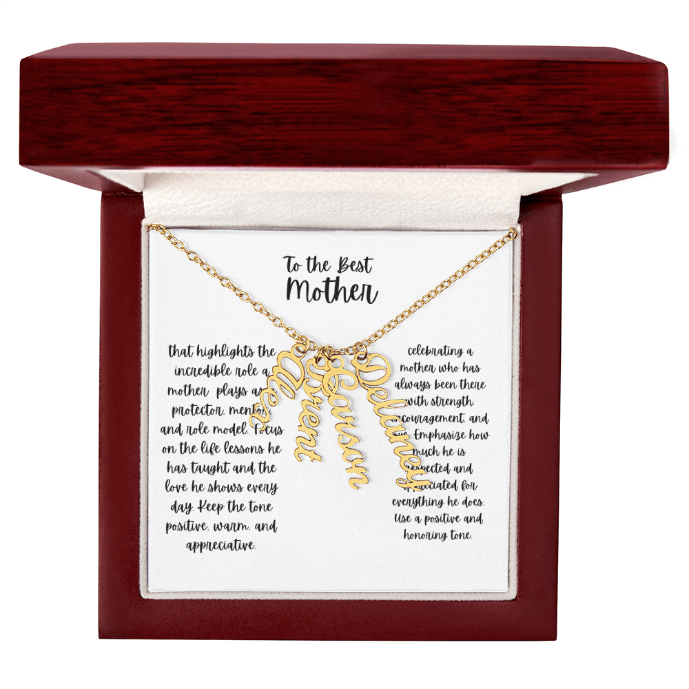 Vertical name necklace