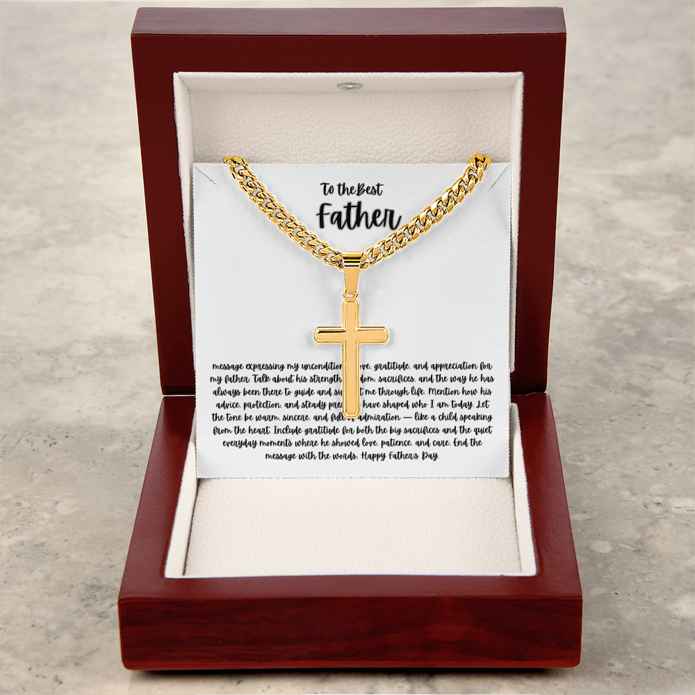 Personalized Cross with Cuban Link Chain