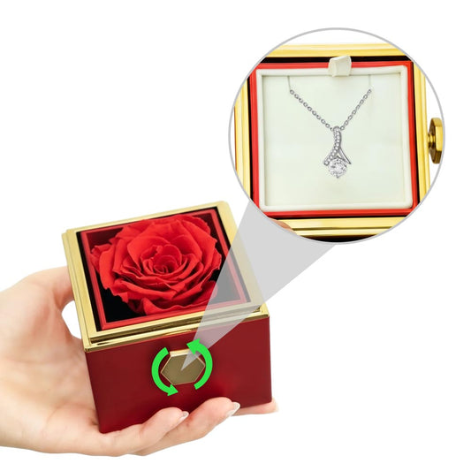 Alluring Beauty with Rotating Rose Gift Box