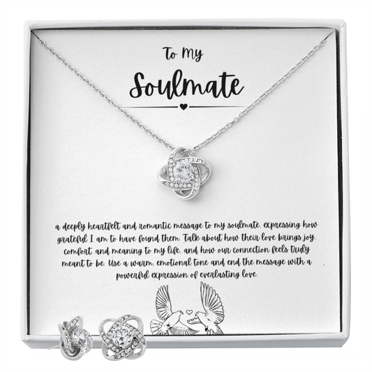 Love Knot Necklace & Earring Set