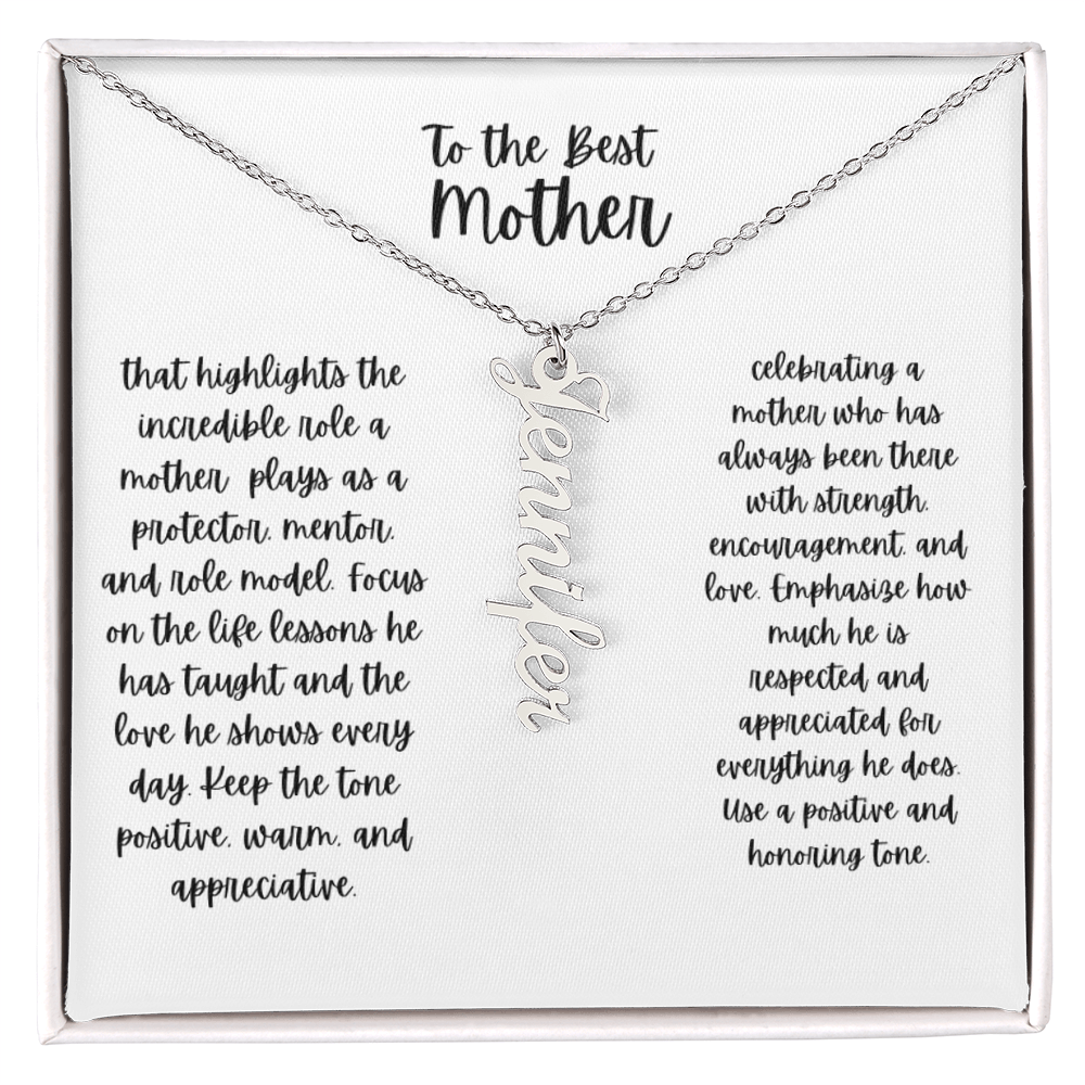 Vertical name necklace