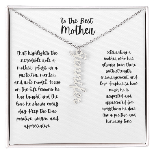 Vertical name necklace