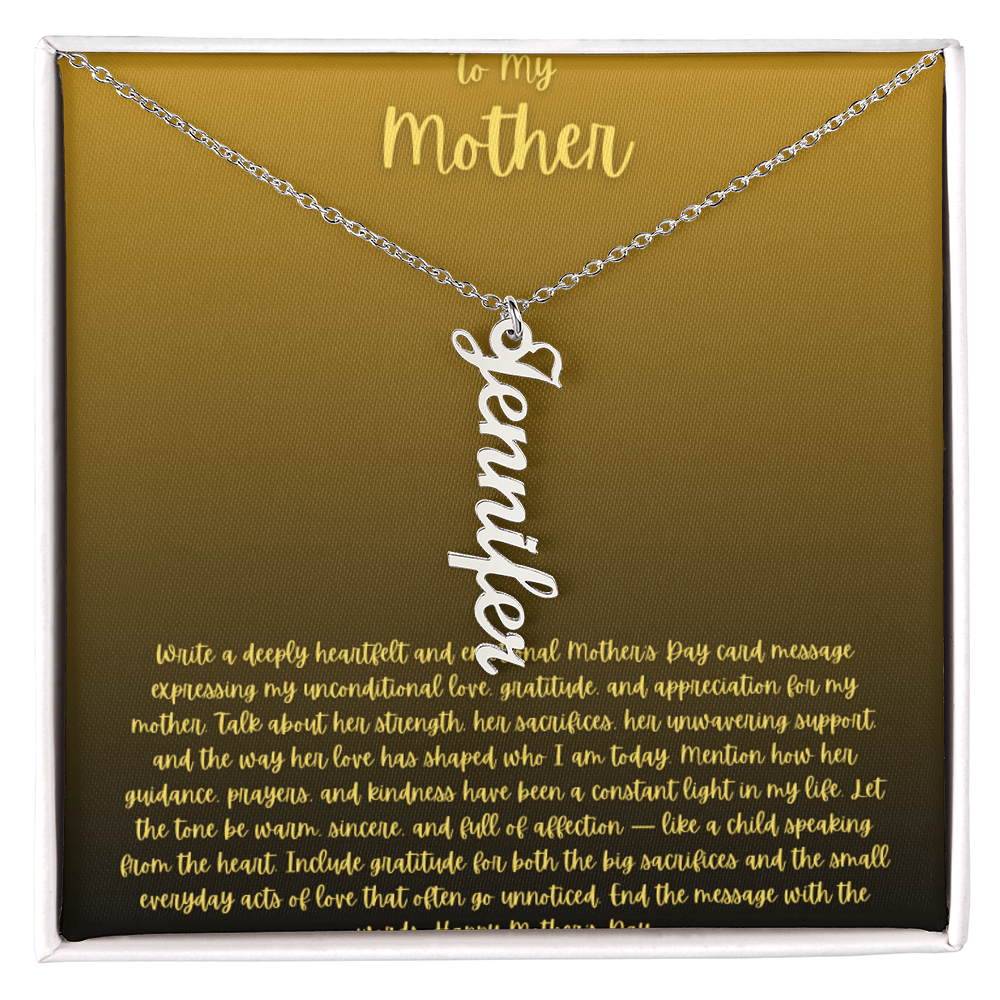 Vertical name necklace