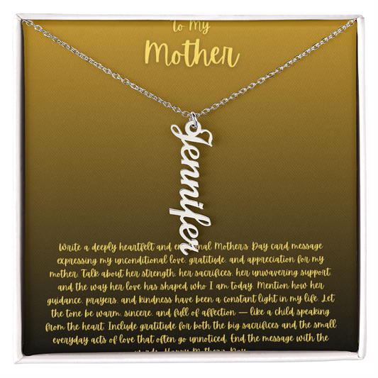 Vertical name necklace