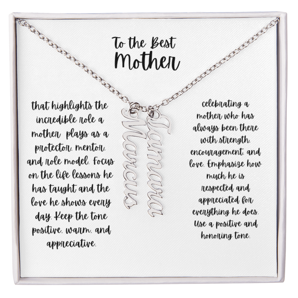 Vertical name necklace