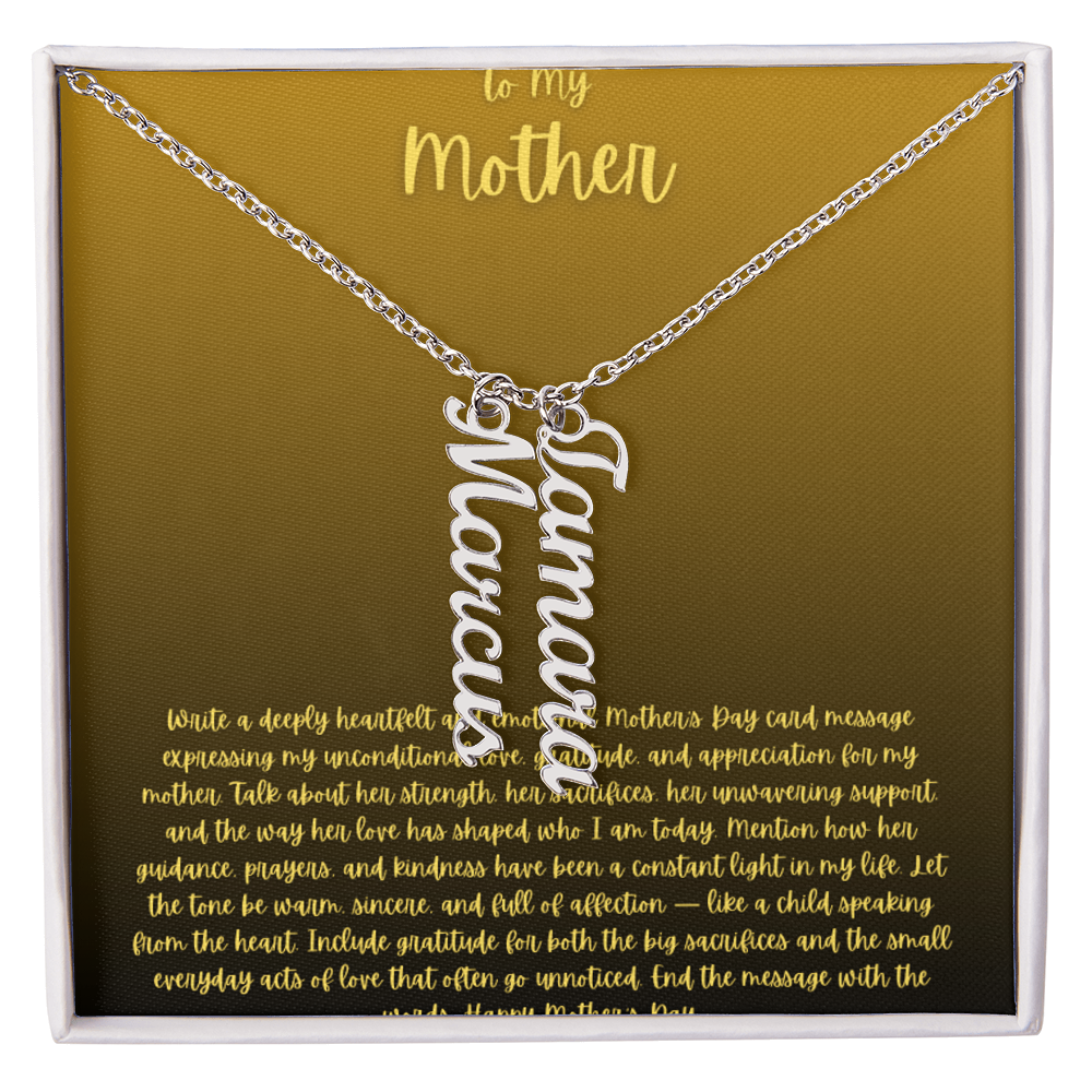Vertical name necklace