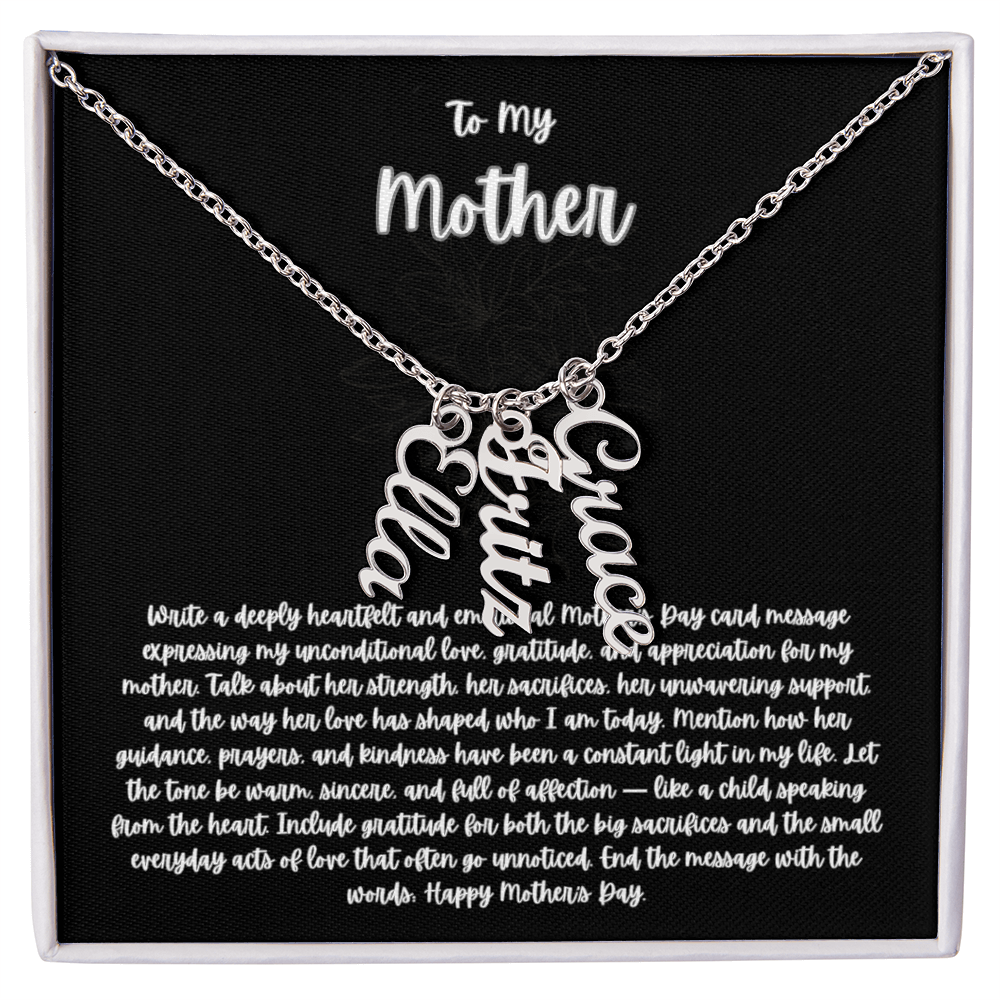 Multi  Vertical Name  Necklace