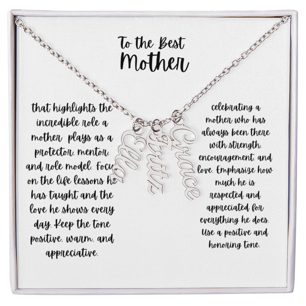 Vertical name necklace