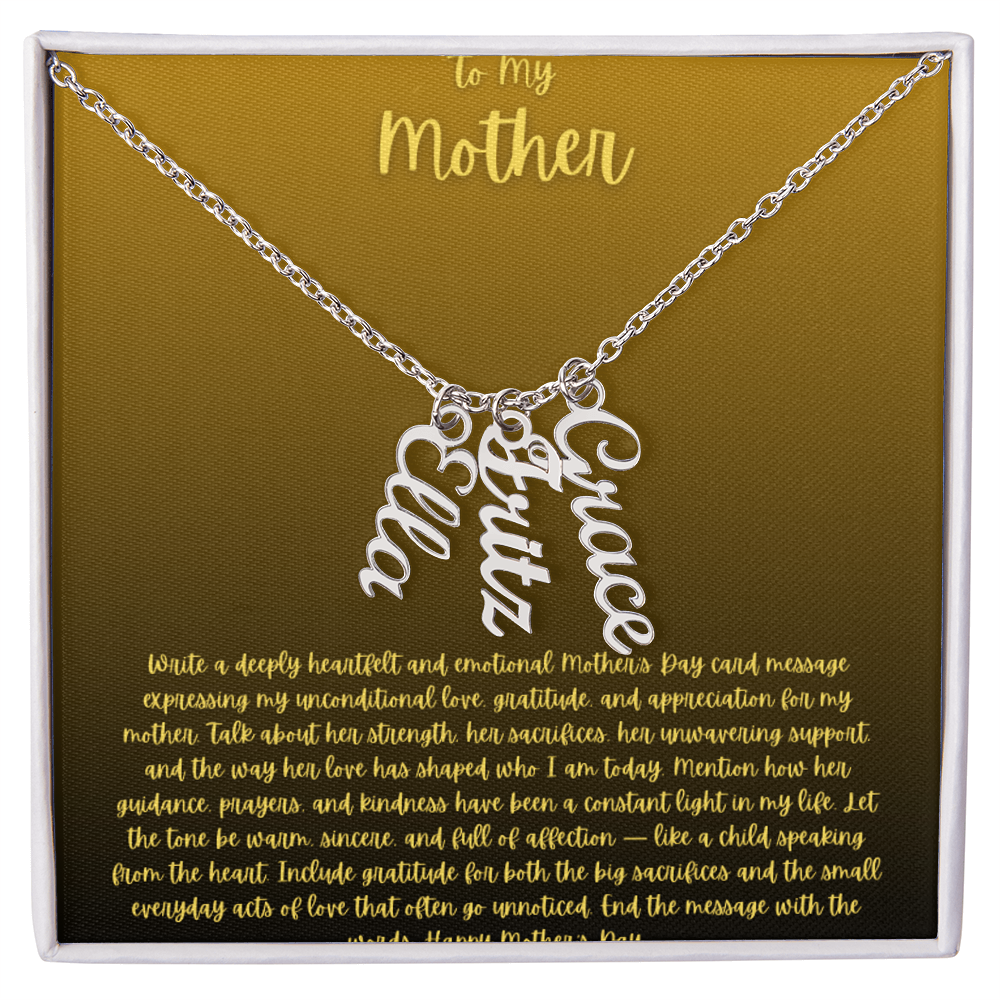 Vertical name necklace