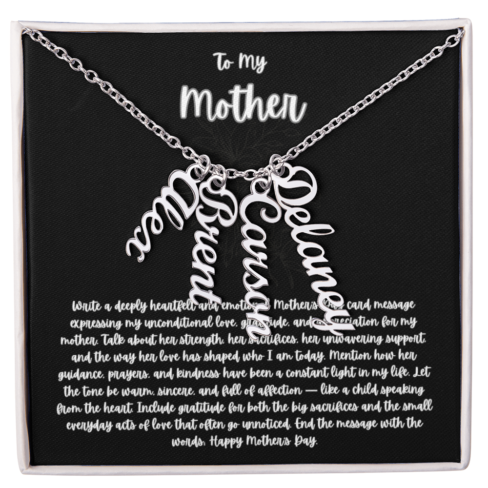 Multi  Vertical Name  Necklace