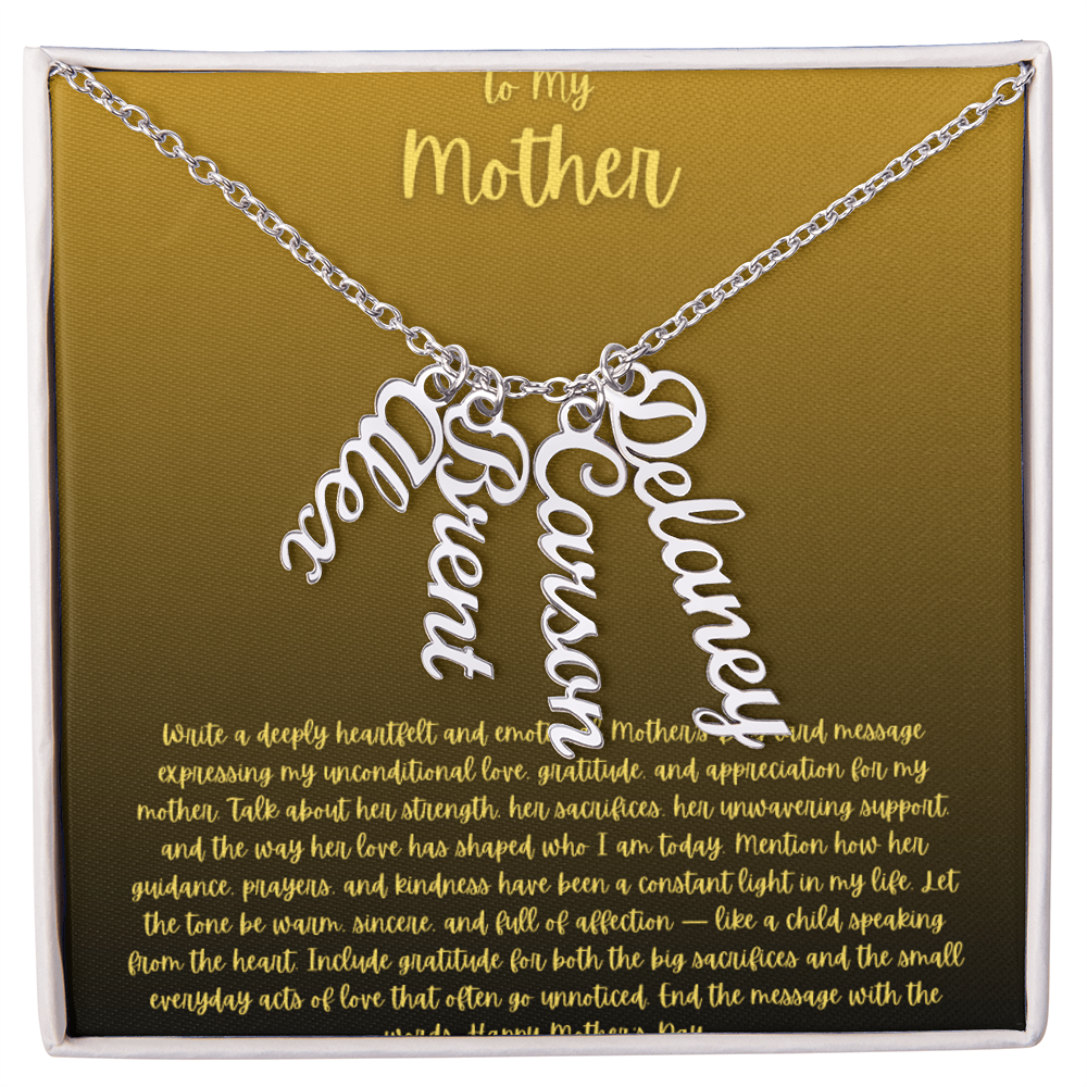 Vertical name necklace