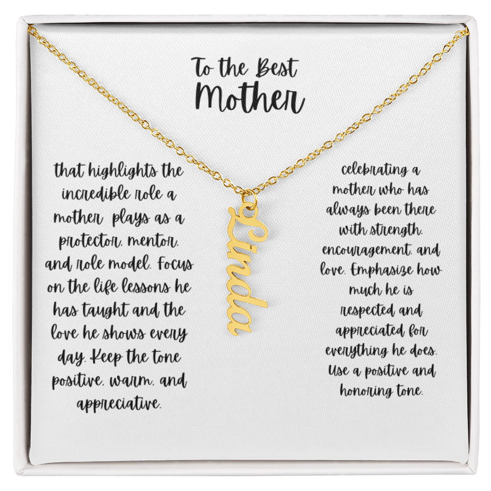 Vertical name necklace
