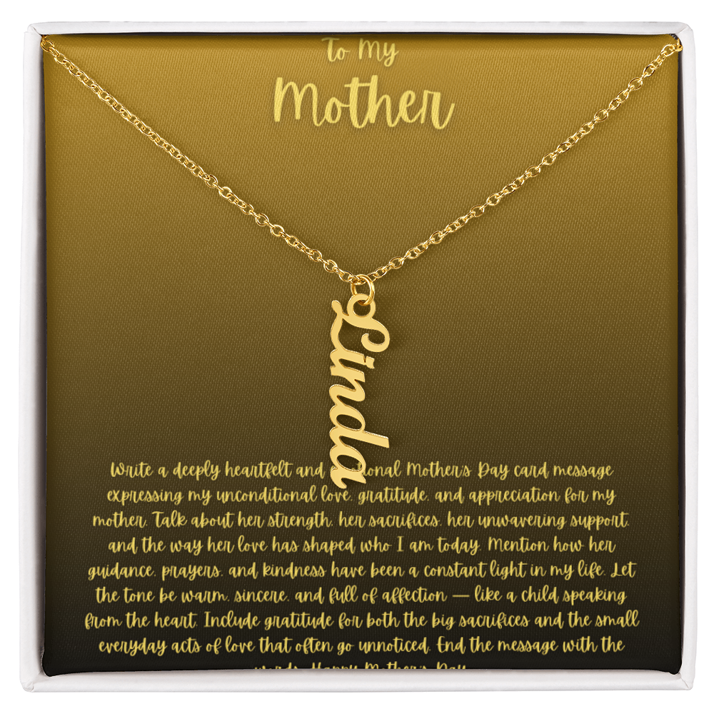 Vertical name necklace