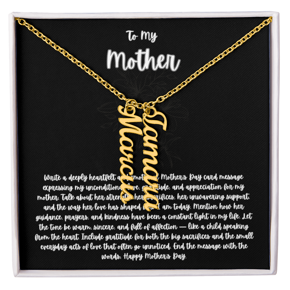 Multi  Vertical Name  Necklace