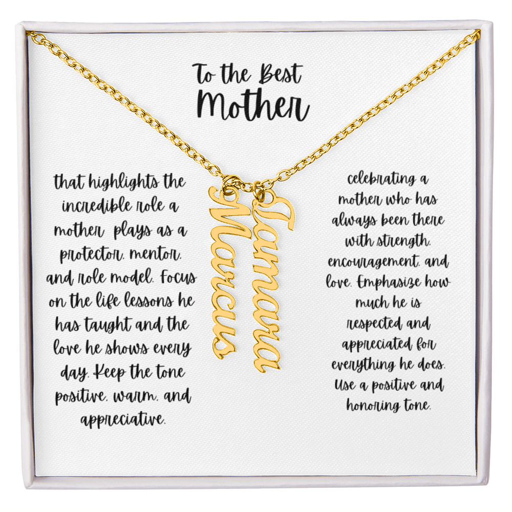 Vertical name necklace