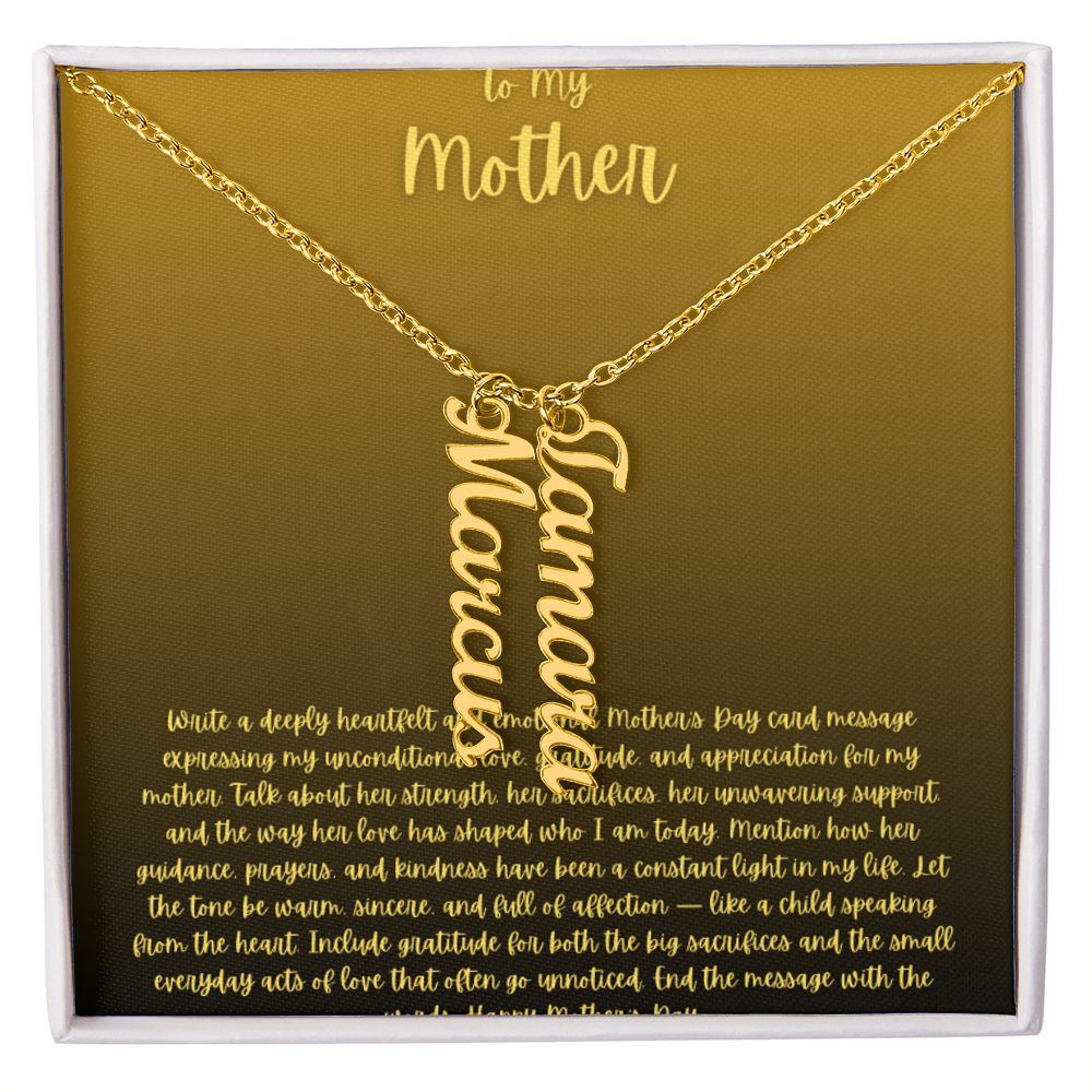 Vertical name necklace