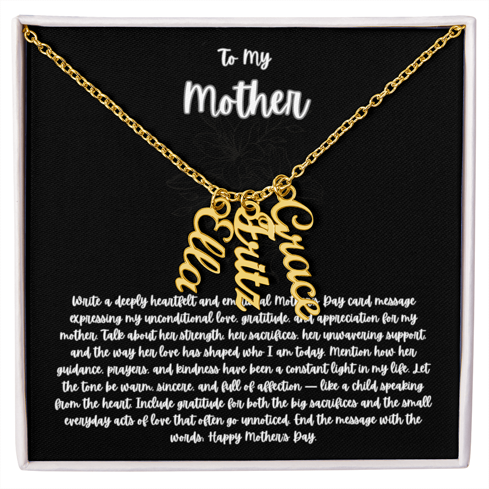 Multi  Vertical Name  Necklace