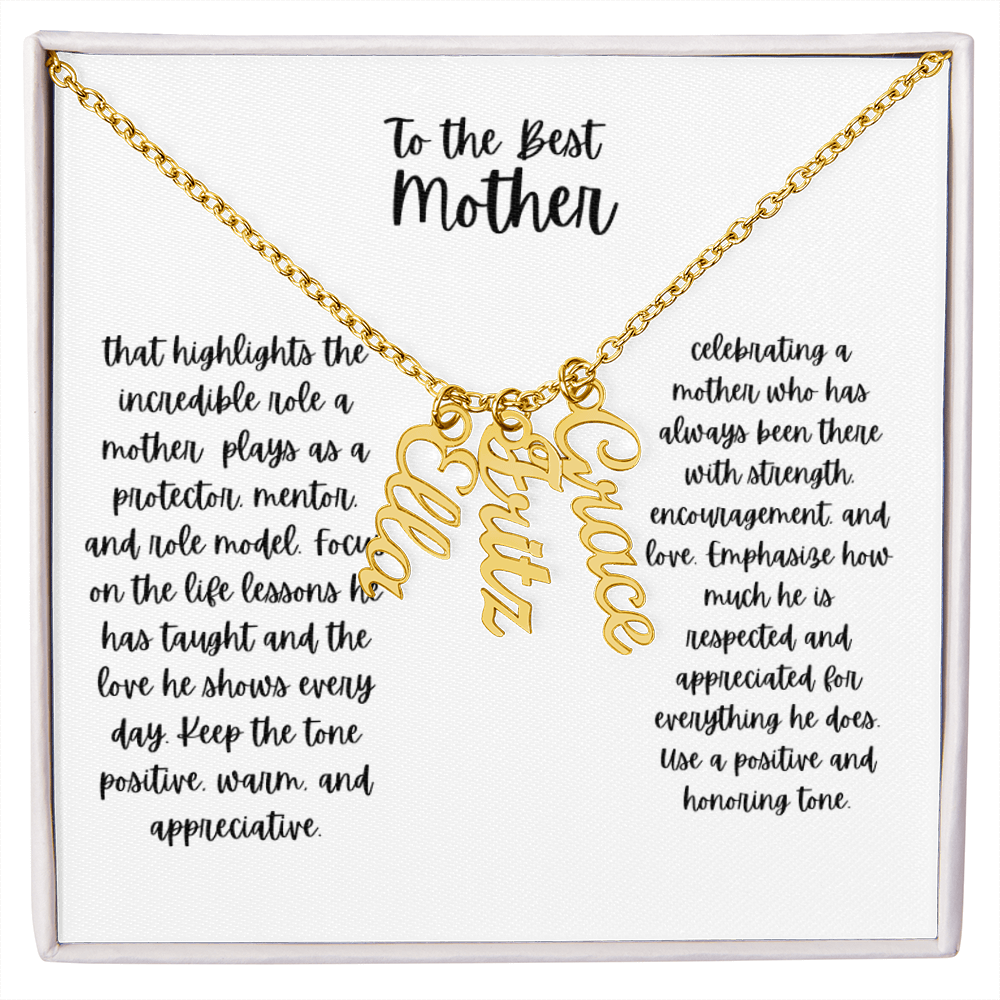 Vertical name necklace