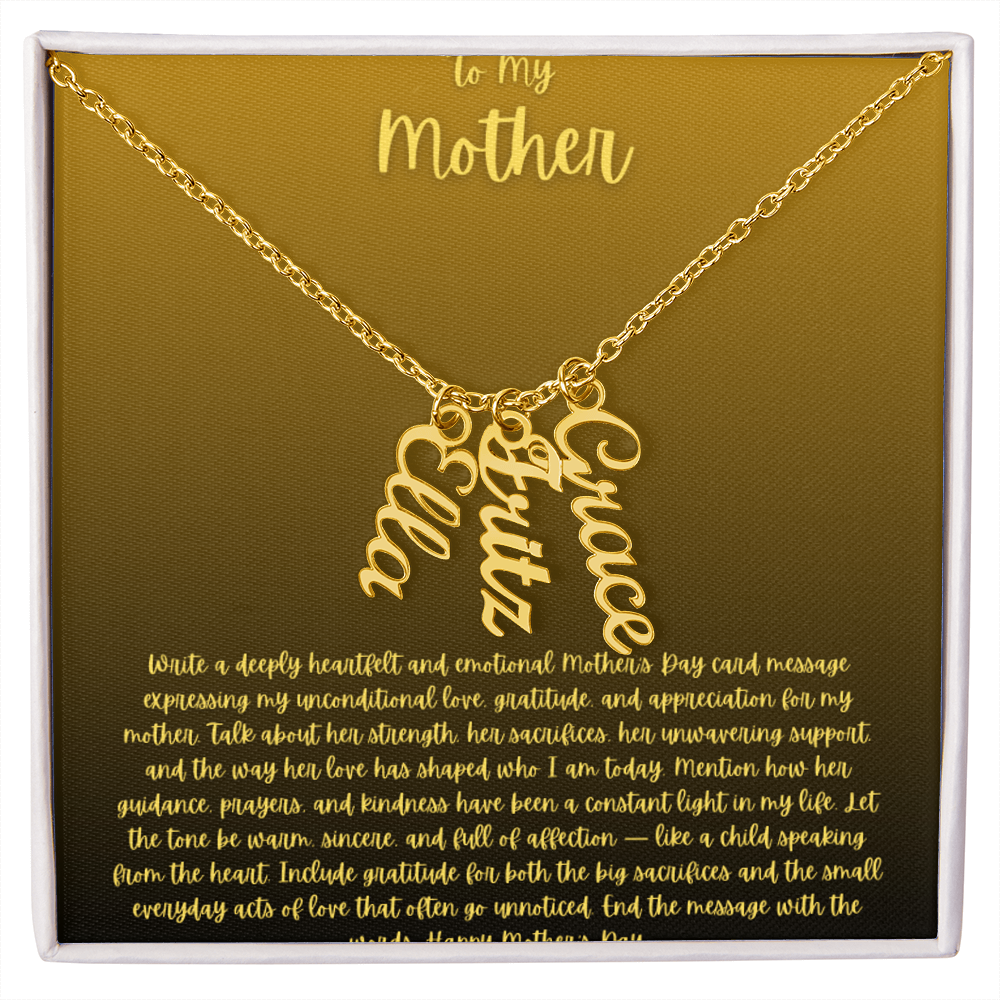 Vertical name necklace