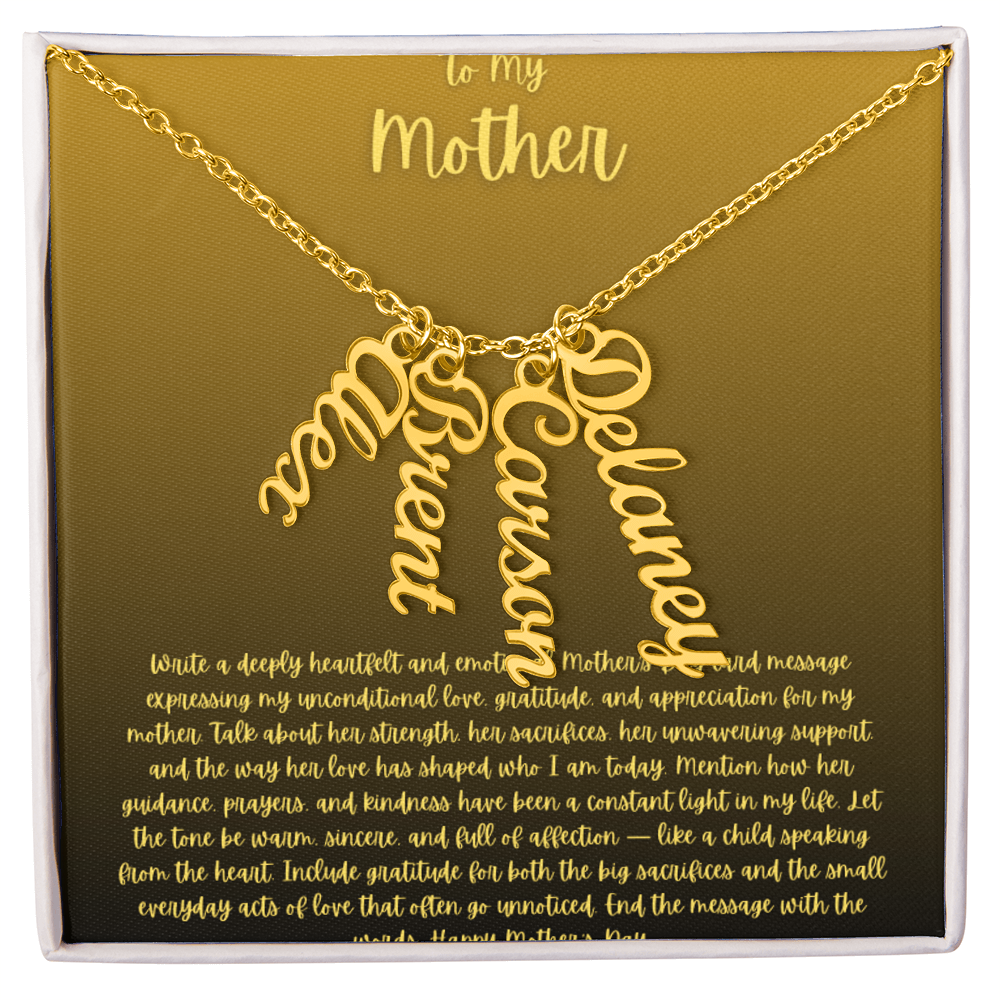 Vertical name necklace