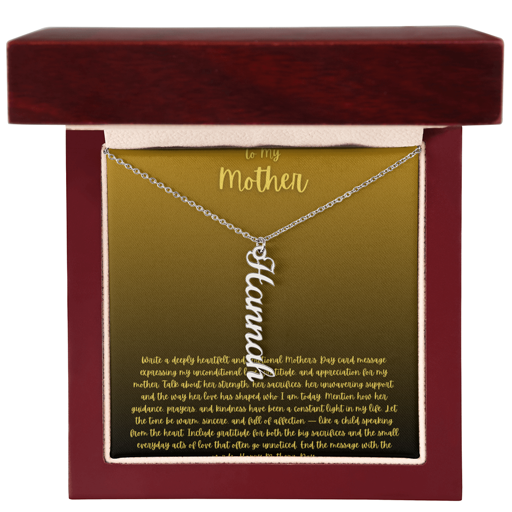 Vertical name necklace