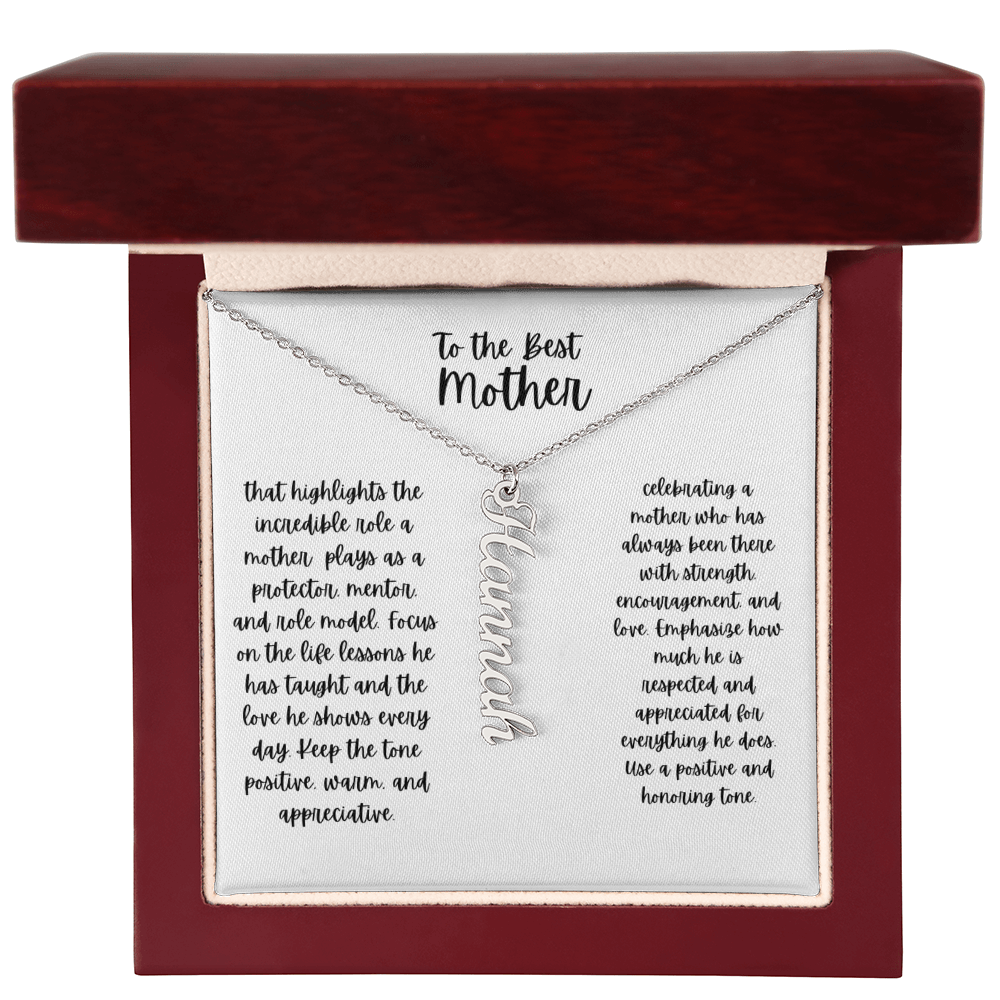 Vertical name necklace