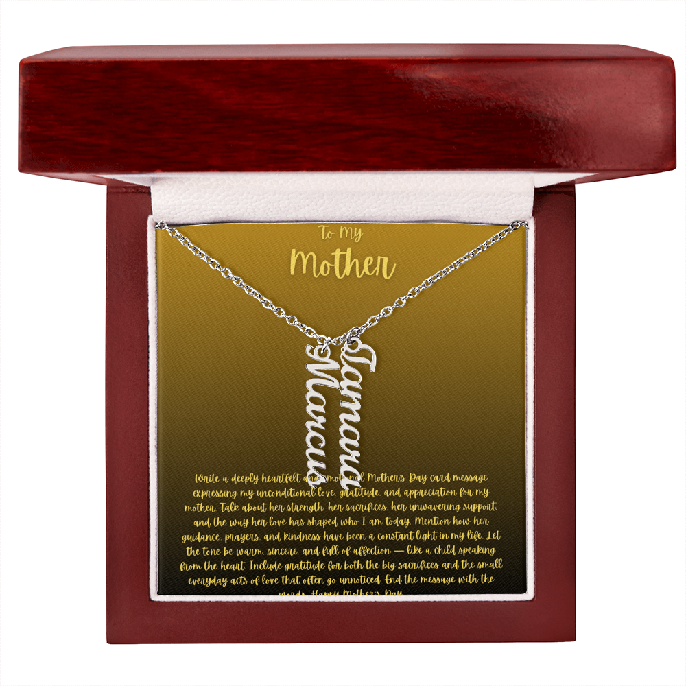 Vertical name necklace