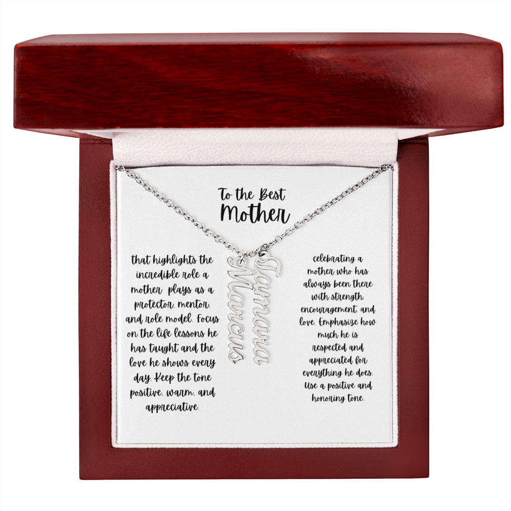 Vertical name necklace