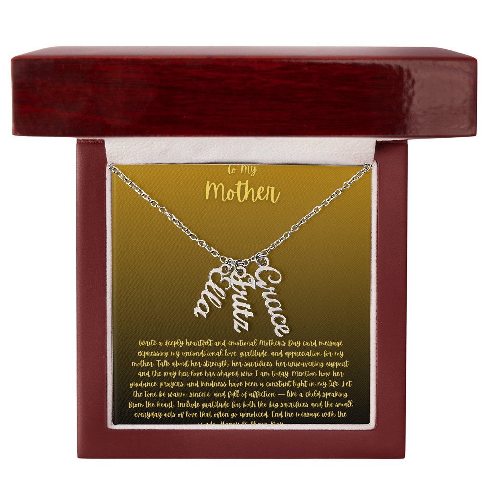 Vertical name necklace