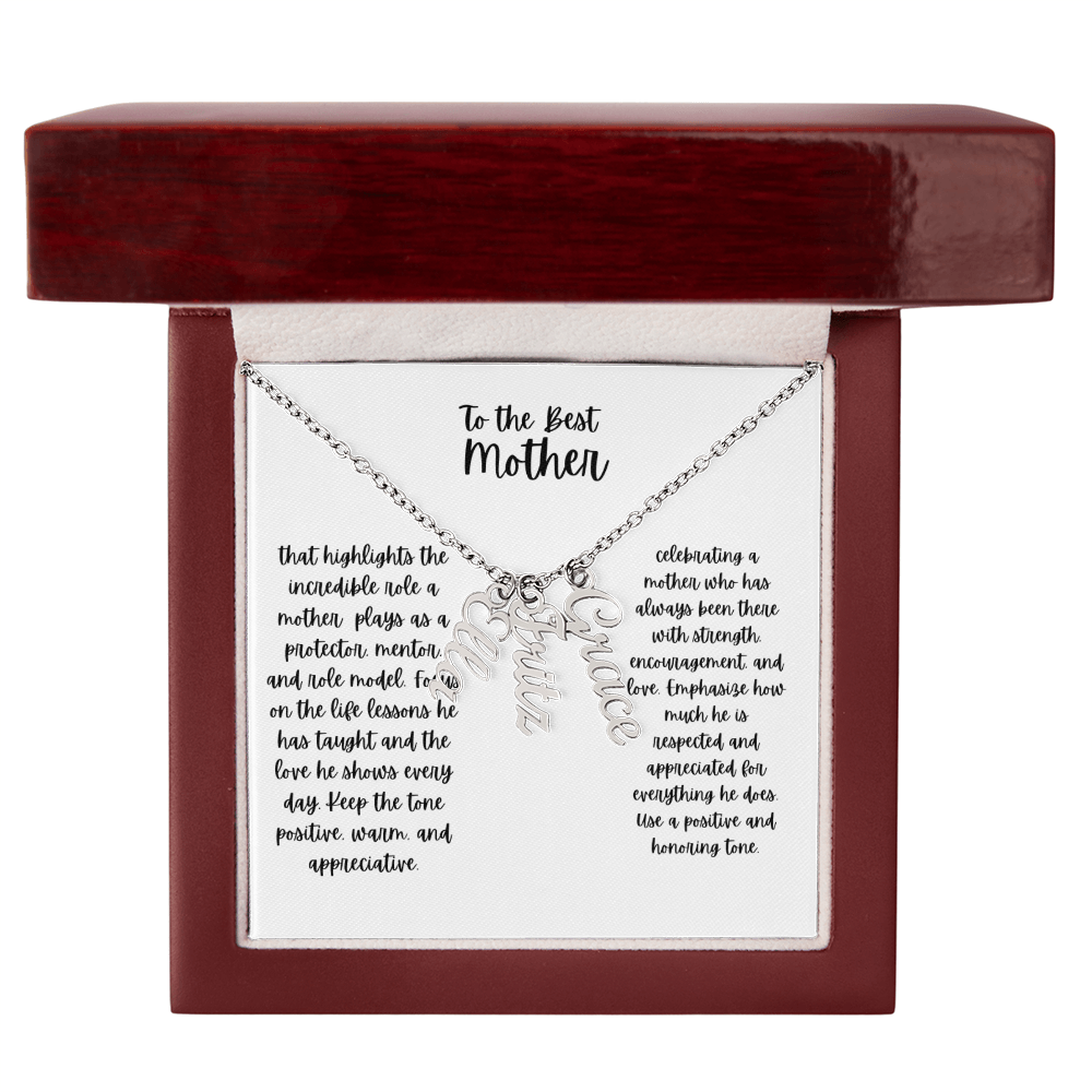 Vertical name necklace