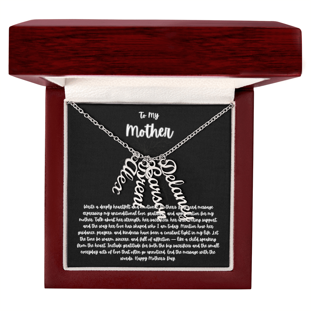 Multi  Vertical Name  Necklace