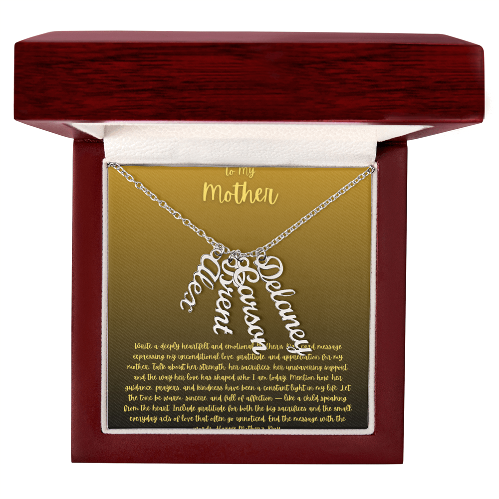 Vertical name necklace