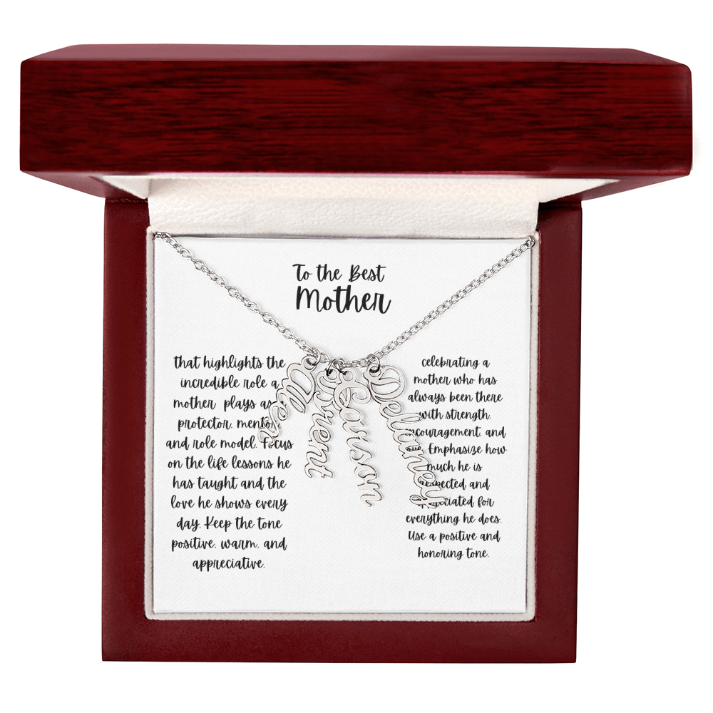 Vertical name necklace
