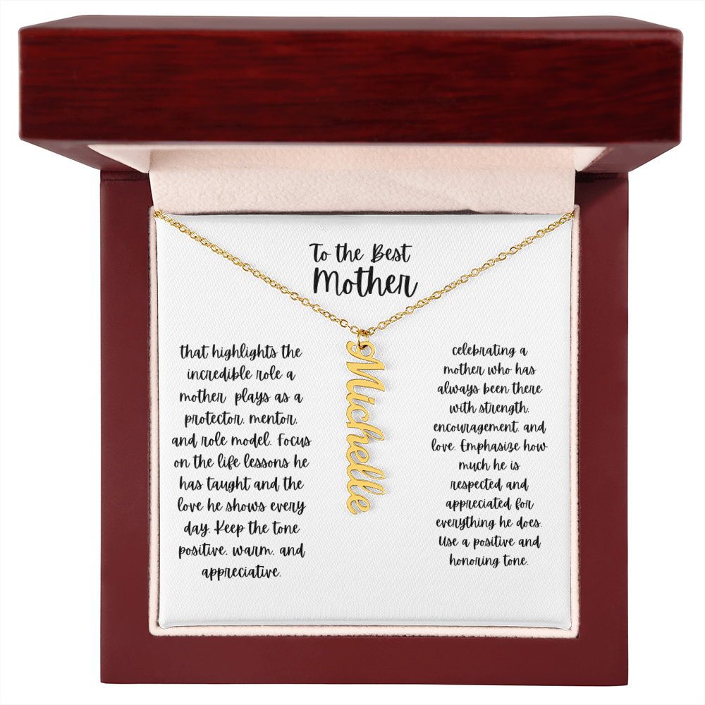 Vertical name necklace