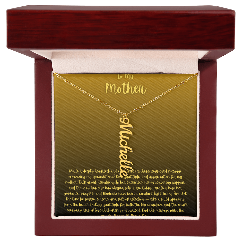 Vertical name necklace