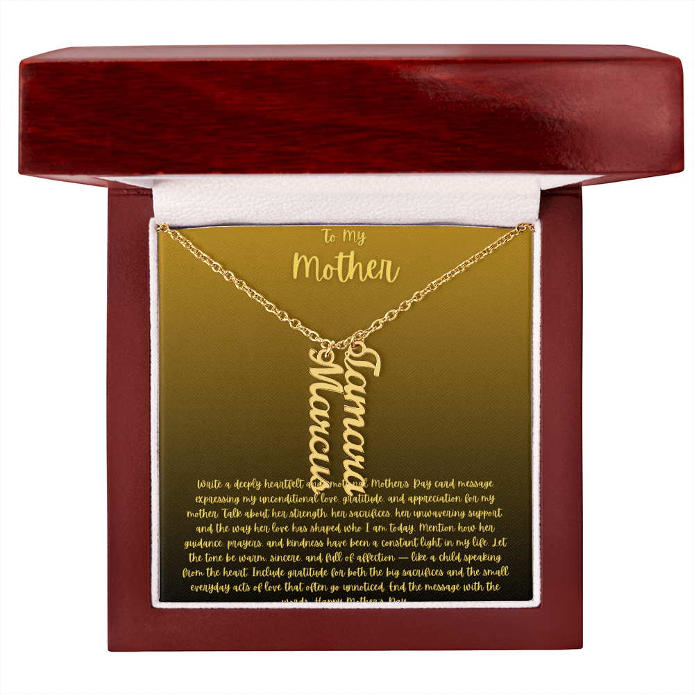 Vertical name necklace