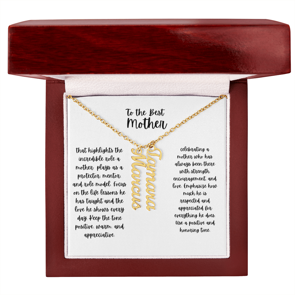 Vertical name necklace