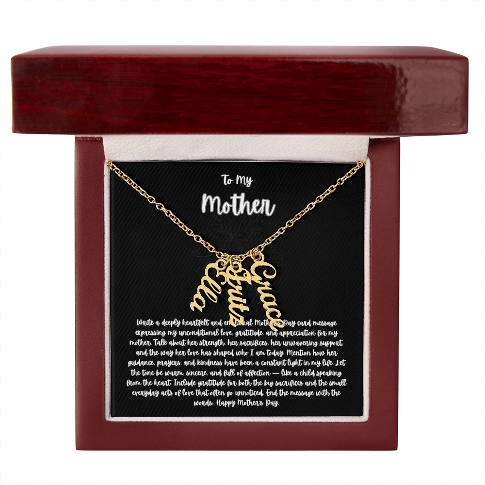 Multi  Vertical Name  Necklace