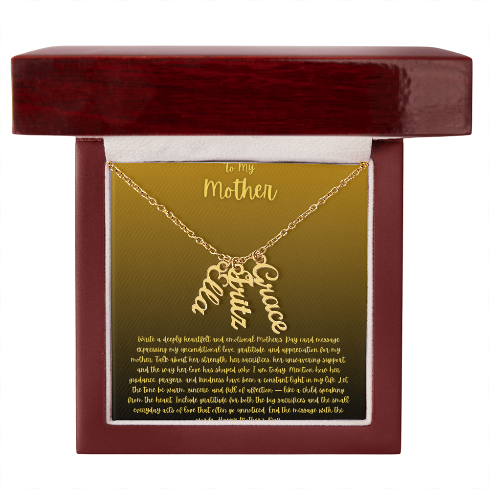 Vertical name necklace