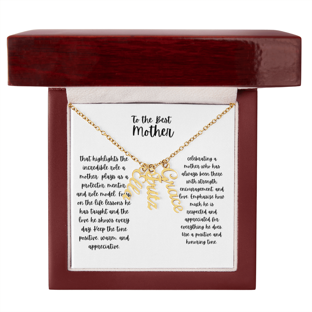 Vertical name necklace