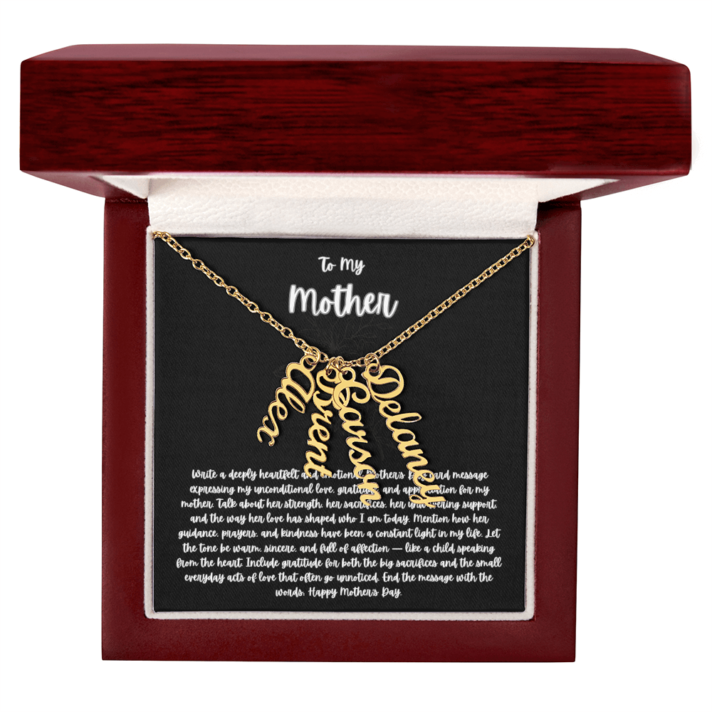 Multi  Vertical Name  Necklace